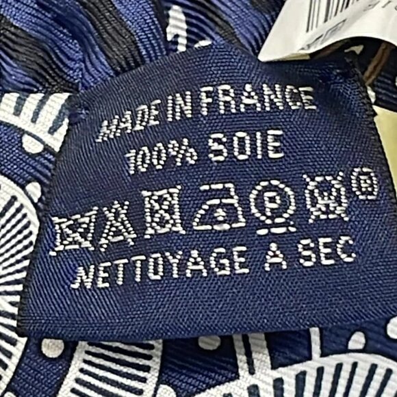 Auth HERMES Twilly H852978S 01 Marine Fonce (Navy) Black White - Scarf - Picture 5 of 7